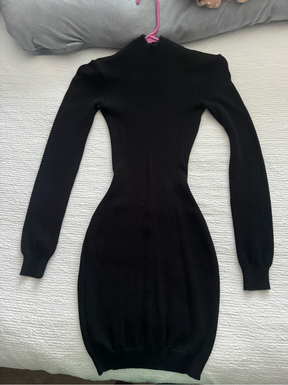PrettyLittleThing Black Long Sleeve Bodycon Knit Dress